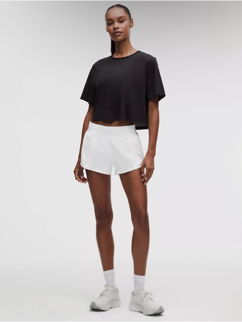 Lululemon Hotty Hot High-Rise Lined Shorts 4” White | Size 10 | Running Athletic